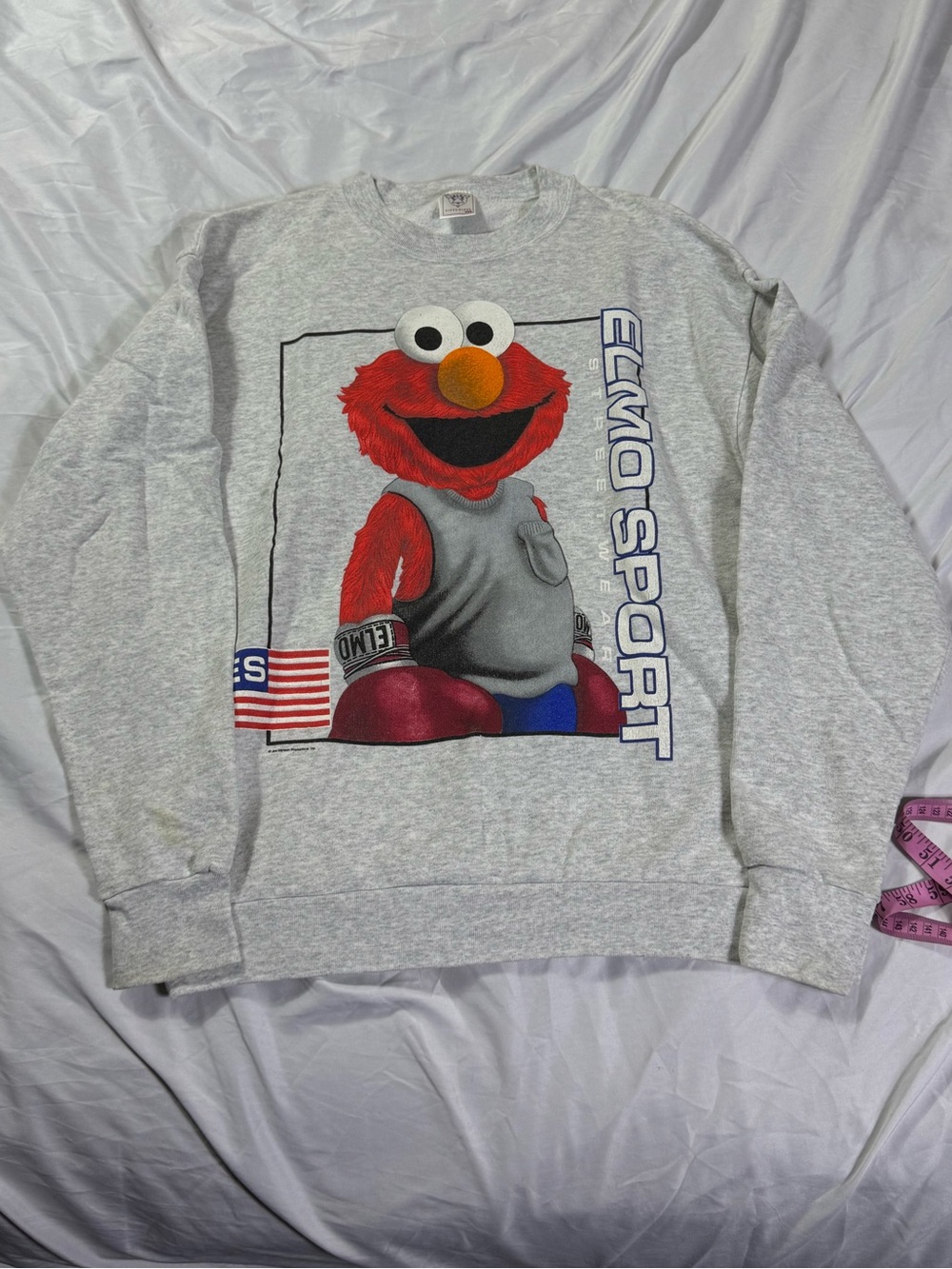 Vintage Grey Elmo Sport Graphic Sweatshirt - Ralph Lauren Polo Sport